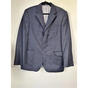 Andrew Fezza Men's Blazer Sport coat Jacket ‎ armpit to armpit 45 inches Blue